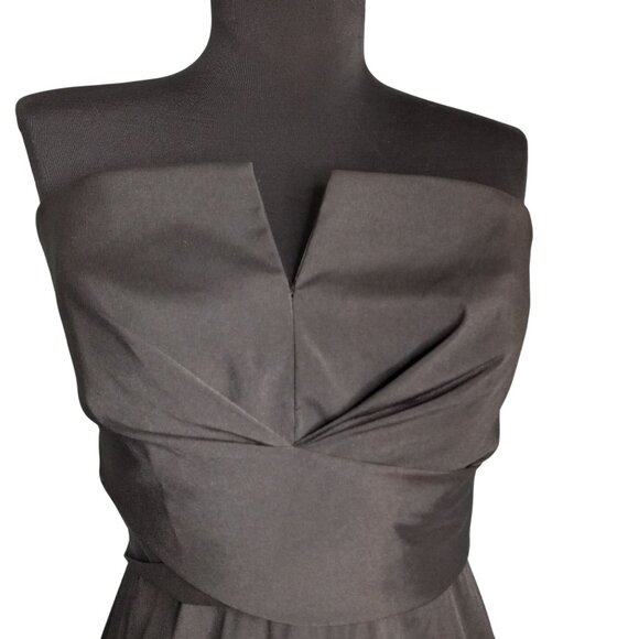 White House Black Market Size 6 Dress Strapless Black Polyester Blend Lined - Picture 2 of 8